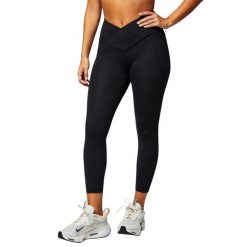 Legginsy 7/8 wysoki stan krzyżowane damskie Fabletics Oasis. Czarne legginsy damskie FABLETICS, bez wzorów, z materiału. Za 361.35 zł.