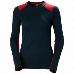 Bluza damska Helly Hansen lifa merino midweight crew. Niebieskie bluzy damskie Helly Hansen, xs, bez wzorów, bez ramiączek, bez kaptura. Za 422.00 zł.