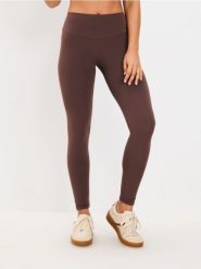 Legginsy GYM HARD - brązowy. Brązowe legginsy damskie Sinsay, bez wzorów. Za 39.99 zł.