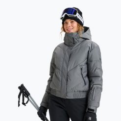 Kurtka snowboardowa damska ROXY Snow Shimmer. Czarne kurtki sportowe damskie Roxy, na zimę, l, bez wzorów, z materiału, bez ramiączek, bez kaptura, snowboardowy. Za 1,013.10 zł.