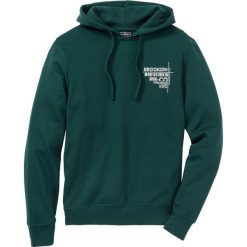 Bluza z kapturem Slim Fit bonprix ciemnozielony. Zielone bluzy męskie bonprix, m, bez wzorów, z kapturem. Za 79.99 zł.