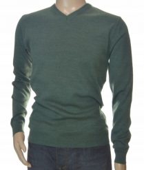 Sweter męski w szpic serek z wełny wełniany niegryzący XXL 2XL khaki 1703. Brązowe swetry męskie Selantino, m, bez wzorów, z wełny, bez kołnierzyka, bez ramiączek. Za 151.28 zł.