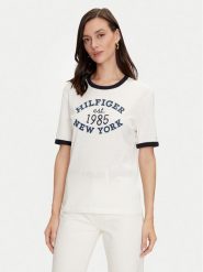 Tommy Hilfiger T-Shirt Varsity Ringer WW0WW42585 Biały Regular Fit. Białe t-shirty damskie Tommy Hilfiger, l, bez wzorów, z bawełny, bez kołnierzyka, bez ramiączek. Za 179.99 zł.