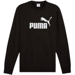 Męska Bluza Z Okrągłym Dekoltem ESS No.1 Logo. Czarne bluzy męskie Puma, m, bez wzorów, bez ramiączek, bez kaptura. Za 208.99 zł.