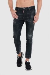 DSQUARED2 Czarne jeansy black ring studs wash skater jeans. Czarne jeansy męskie Dsquared2, z bawełny. W wyprzedaży za 2,599.99 zł.