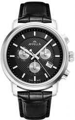 Zegarek męski Appella L70001.5216CH czarny. Czarne zegarki męskie Acappella, bez wzorów. Za 1,830.00 zł.