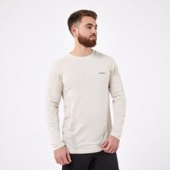 Koszulka tenisowa męska długi rękaw Artengo TTS Thermic. Białe bluzy męskie ARTENGO, m, bez wzorów, z elastanu, sportowe, bez ramiączek, bez kaptura. Za 99.99 zł.