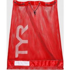 Worek plecak pływacki unisex Tyr Alliance Mesh Equipment. Czerwone plecaki męskie TYR, bez wzorów, z meshu, sportowe. Za 129.99 zł.