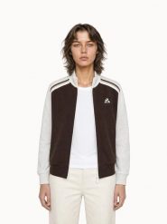 Damska bluza z zamkiem błyskawicznym Le Coq Sportif Heritage. Brązowe bluzy damskie le coq sportif, l, bez wzorów, z materiału, eleganckie, bez ramiączek, bez kaptura. Za 387.00 zł.