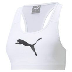 Stanik sportowy damski Puma Mid Impact 4Keeps Bra. Białe bielizna sportowa damska Puma, l, bez wzorów. Za 99.00 zł.