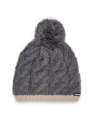 Eisbär Czapka Asteria Pompon 77075 733 Srebrny. Szare czapki damskie Eisbar, na zimę, bez wzorów, z materiału. Za 199.99 zł.