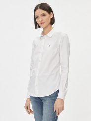 Gant Koszula Slim Stretch Oxford 4300141 Biały Slim Fit. Białe koszule damskie GANT, bez wzorów, z bawełny, bez kołnierzyka, bez ramiączek. Za 349.99 zł.
