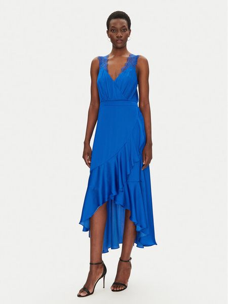 Morgan Sukienka koktajlowa 251-RORLA M Niebieski Regular Fit. Niebieskie sukienki damskie Morgan, m, bez wzorów, z syntetyku, wizytowe, bez kołnierzyka, bez ramiączek. Za 219.99 zł.