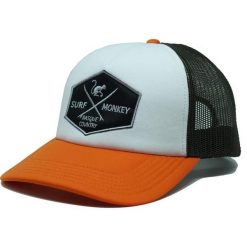 Czapka Trucker - Wyściełana / Rozmiar uniwersalny (Pomarańczowy/Biały). Brązowe czapki damskie SURF MONKEY, z aplikacjami, z poliesteru, sportowe. Za 159.95 zł.