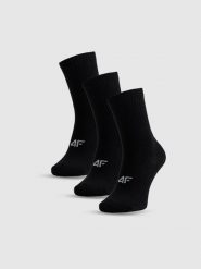 4F Skarpetki długie (3-pack) damskie - czarne 35-38. Czarne skarpetki damskie 4F, bez wzorów, z bawełny. Za 59.99 zł.
