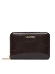 Calvin Klein Portfel Foil Glossy Square Zip Around LV04F1201G Brązowy. Brązowe portfele damskie Calvin Klein, ze skóry. Za 249.99 zł.