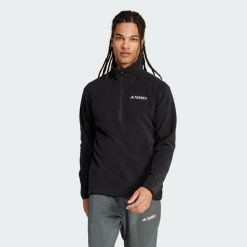 Kurtka Multi Essentials 1/2 Zip Fleece. Brązowe kurtki męskie Adidas, s, bez wzorów, z materiału, bez kaptura. Za 179.00 zł.