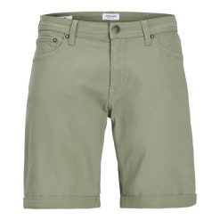Krótki Jack & Jones sweter oliwkowo-zielony. Zielone swetry męskie Jack&Jones, bez wzorów, sportowe, bez kołnierzyka, bez ramiączek. Za 177.62 zł.