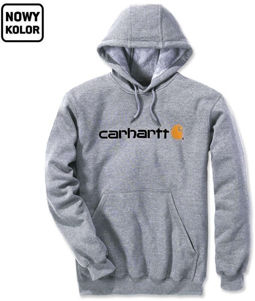 Bluza Carhartt Signature Logo Midweight Grey. Szare bluzy męskie Visent, m, bez wzorów, bez ramiączek, bez kaptura. Za 265.11 zł.