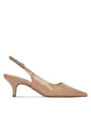 Nine West Czółenka PXSH28-31 Beżowy. Brązowe czółenka damskie Nine West, bez wzorów, ze skóry, bez obcasa, bez zapięcia. Za 229.99 zł.