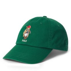 Czapka z daszkiem Polo Ralph Lauren. Zielone czapki damskie Polo Ralph Lauren, bez wzorów. Za 479.99 zł.