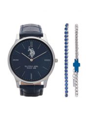 U.S. Polo Assn. Zestaw zegarek i bransoletka USP6453TW Granatowy. Niebieskie, analogowe zegarki damskie U.S. Polo Assn. Za 549.99 zł.