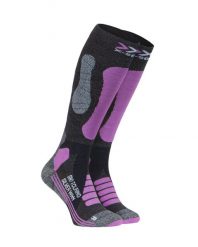 Skarpety X-SOCKS SKI TOURING SILVER 4.0 Purple Grey. Fioletowe skarpetki damskie X-Socks, bez wzorów, ze skóry. Za 90.00 zł.
