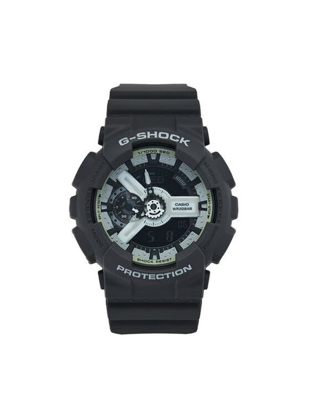 G-Shock Zegarek Hidden Glow GA-110HD-8AER Szary. Szare, analogowe zegarki męskie G-Shock, bez wzorów. Za 569.99 zł.