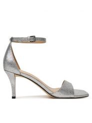 MICHAEL Michael Kors Sandały Jaida 40S5JDMS1M Srebrny. Szare sandały damskie MICHAEL Michael Kors, bez wzorów, ze skóry, bez obcasa, na szpilce, bez zapięcia. Za 409.99 zł.