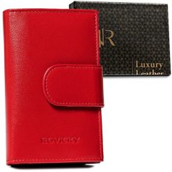 Portfel skórzany Rovicky czerwony R-RD-40-GCL Red. Czerwone portfele damskie ROVICKY. Za 85.99 zł.