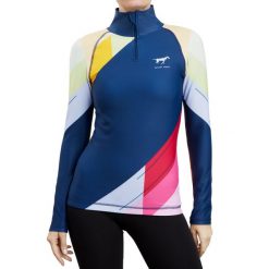 Bluza jeździecka GALOP WEAR Crazy Colors. Brązowe bluzy damskie GALOP WEAR, l, bez wzorów, z lycry, eleganckie, bez ramiączek, bez kaptura. Za 360.05 zł.