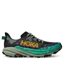 Buty do biegania Hoka. Czarne obuwie sportowe damskie HOKA, bez wzorów, bez zapięcia, do biegania. Za 549.99 zł.