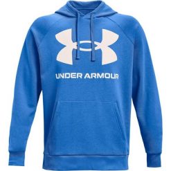 Bluza fitness męska Under Armour Rival Fleece Big Logo HD. Niebieskie bluzy męskie Under Armour, m, bez wzorów, bez kaptura, na fitness i siłownię. Za 155.33 zł.