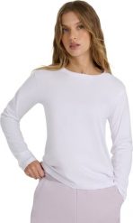 4f Koszulka damska longsleeve F431 biała 4FWMM00TLONF431 10S L. Białe bluzki damskie 4F, l, bez wzorów, bez kołnierzyka, bez ramiączek. Za 69.98 zł.