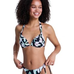 Trójkątny stanik bikini dla Kobiety PRINTED ESSENTIALS Czarny. Czarne stroje kąpielowe damskie Roxy, l, bez wzorów, z elastanu. Za 149.99 zł.