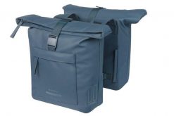 BASIL Brooklyn Podwójna torba rowerowa 41 L - granatowa. Niebieskie torby na laptopa damskie BASIL, bez wzorów, z materiału. Za 455.66 zł.