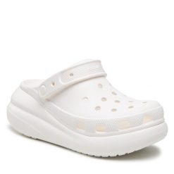 Klapki Crocs. Białe klapki damskie Crocs, bez wzorów, bez obcasa, bez zapięcia. Za 339.99 zł.