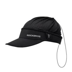 Sportowa czapka z daszkiem unisex Rockbros 18230003001 czarna. Czarne czapki damskie ROCKBROS, bez wzorów, z materiału, sportowe. Za 64.00 zł.