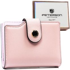 Różowy portfel damski ze skóry ekologicznej z systemem RFID PTN 012-JK6 Peterson. Czerwone portfele damskie Peterson, ze skóry ekologicznej. Za 79.99 zł.