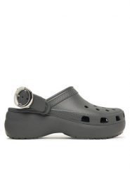 Crocs Klapki Classic Platform Buckle Clog 213230 Szary. Szare klapki damskie Crocs, bez wzorów, z tworzywa sztucznego, bez obcasa, bez zapięcia. Za 299.99 zł.