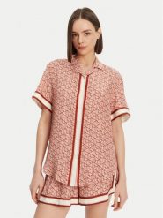 Lacoste Koszula CF0495 Pomarańczowy Oversize. Brązowe koszule damskie Lacoste, bez wzorów, z wiskozy, bez kołnierzyka, bez ramiączek. Za 629.99 zł.