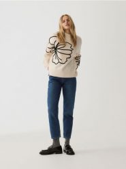 Jeansy mom fit - granatowy. Niebieskie jeansy damskie Reserved, bez wzorów, z denimu. W wyprzedaży za 99.99 zł.