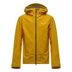 Kurtka turystyczna z kapturem Salewa Ortles GTX 3L Epe. Żółte kurtki męskie Salewa, na zimę, l, bez wzorów, z gore-texu, z kapturem. Za 1,589.50 zł.