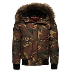 Kurtka z kapturem Superdry Everest. Brązowe kurtki męskie Superdry, m, bez wzorów, z puchu, z kapturem. W wyprzedaży za 691.95 zł.