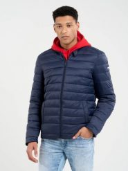 Kurtka męska pikowana granatowa Kamilos 403. Niebieskie kurtki męskie BIG STAR, l, z aplikacjami, z poliamidu, eleganckie, bez kaptura. W wyprzedaży za 259.99 zł.