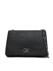 Calvin Klein Torebka Ck Medium Conv Chain Bag_Tex K60K613177 Czarny. Czarne torebki do ręki damskie Calvin Klein, bez wzorów, ze skóry, bez dodatków. Za 349.99 zł.
