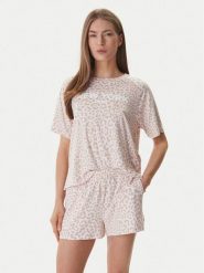 DKNY Piżama YI50093 Różowy Regular Fit. Czerwone piżamy damskie DKNY, bez wzorów, z syntetyku, bez ramiączek. Za 359.99 zł.