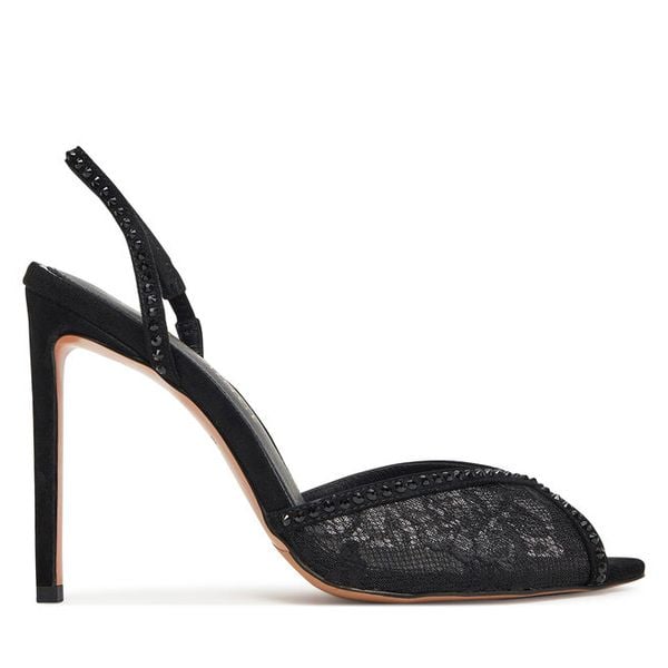 Sandały Eva Minge. Czarne sandały damskie Eva Minge, bez wzorów, bez obcasa, na szpilce, bez zapięcia. Za 429.99 zł.