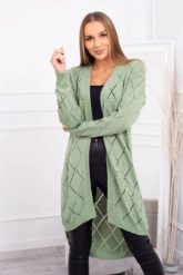 Sweter z geometrycznym wzorem ciemny miętowy. Zielone swetry nierozpinane damskie KESI, l, bez wzorów, z wełny, eleganckie, bez kołnierzyka, plus size, bez ramiączek. Za 158.92 zł.