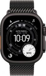 Smartwatch Apple Watch Ultra 3 (GPS + Cellular) 49mm Black Titanium Case with Black Milanese Loop, Medium. Czarne zegarki smartwatch Apple, bez wzorów. Za 5,243.74 zł.